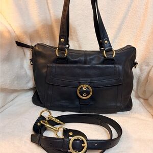 Vintage Coach Penelope Black Leather Satchel